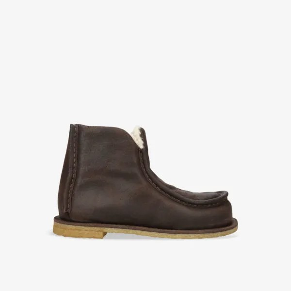Ботильоны из замши с подкладкой из овчины Jw Anderson, коричневый