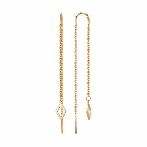 Серьги цепочки DINASTIA, красное золото, 585 проба