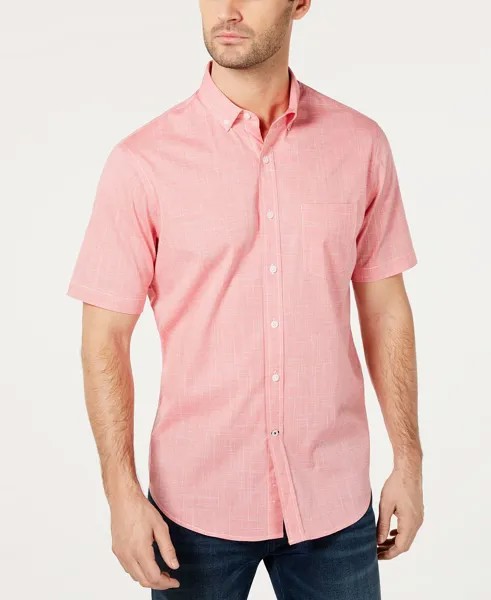 Мужская рубашка из стрейч-хлопка в клетку, созданная для macy's Club Room, коралловый