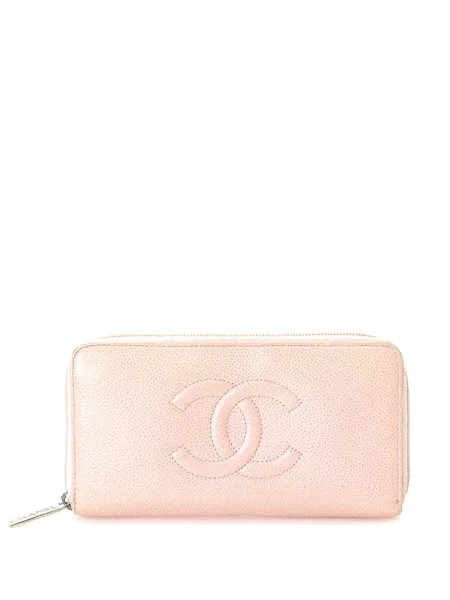 Chanel Pre-Owned кошелек с круговой молнией с логотипом CC