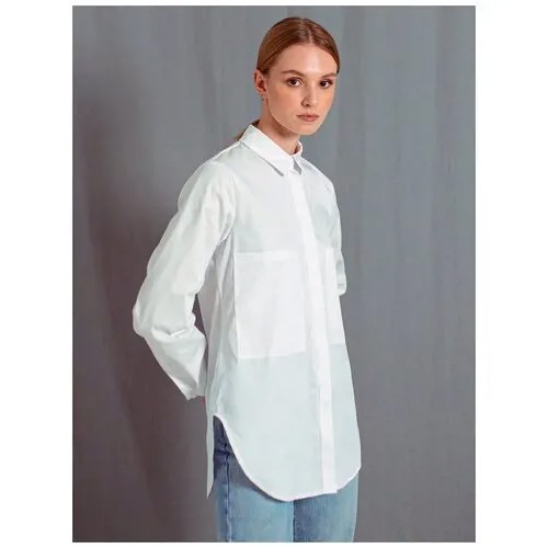 Рубашка удлиненная c карманами MirrorStore белая M (44)
