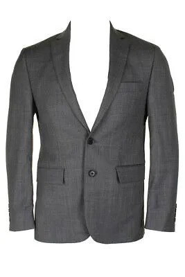 Ryan Seacrest Grey Mens Grey Sharkskin Modern Fit Однобортный пиджак 36S