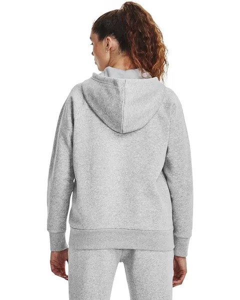 Худи Under Armour Rival Fleece Full Zip Hoodie, цвет Mod Gray Light Heather/White