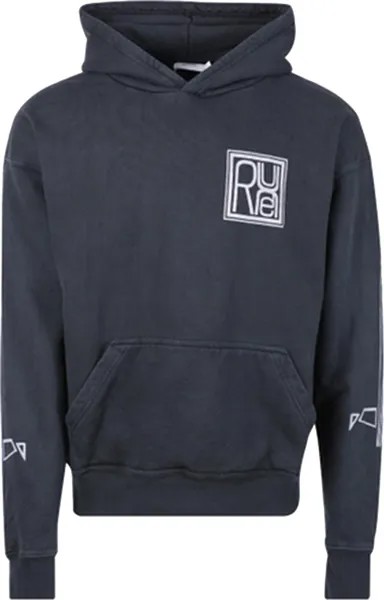 Худи Rhude Square Logo Hoodie 'Vintage Black', черный