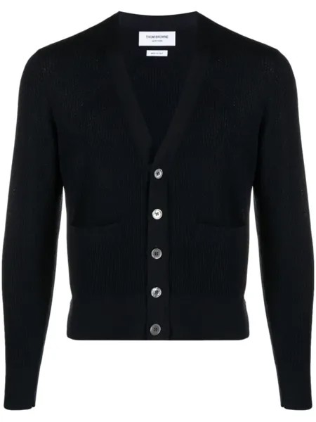 Thom Browne фактурный кардиган из вирджинской шерсти, синий