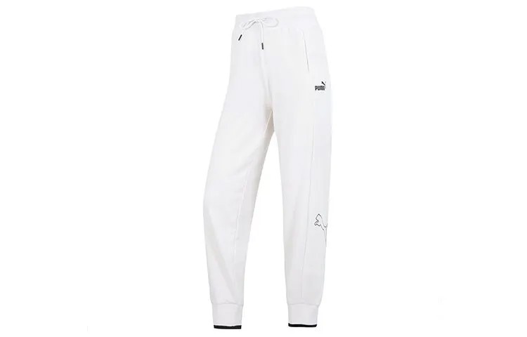 Трикотажные спортивные штаны женские белые Puma