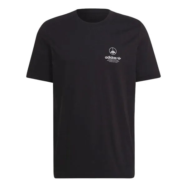 Футболка Adidas originals Solid Color Alphabet Logo Pattern Round Neck Short Sleeve Black T-Shirt, Черный