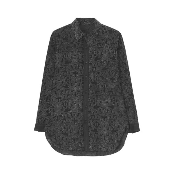 Рубашка Yohji Yamamoto Pour Homme Ashymmetric Notch Collar Shirt, черный