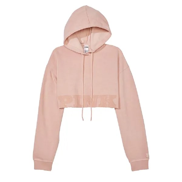 Толстовка Victoria's Secret Ivy Fleece Super Cropped, светло-розовый