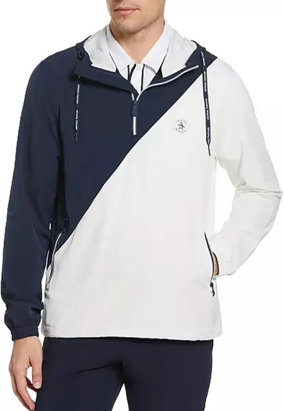 Мужская теннисная куртка Original Penguin с молнией 1/4 Heritage Color Block, черный