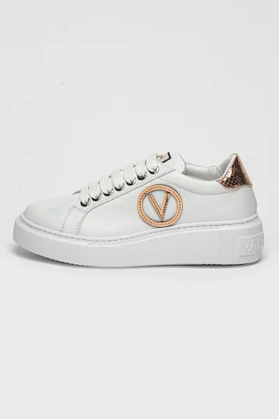 Кожаные спортивные туфли со скошенной подошвой Valentino, белый