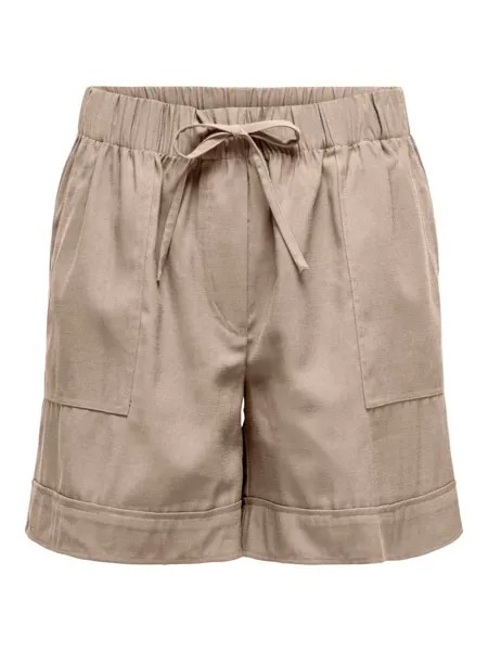 Шорты JACQUELINE de YONG elastische Taille Kordelzug Seitentaschen bequem, коричневый