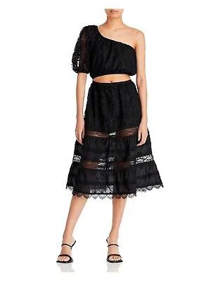 WAIMARI Женское черное платье миди с пышными рукавами для вечеринок + расклешенное платье XS