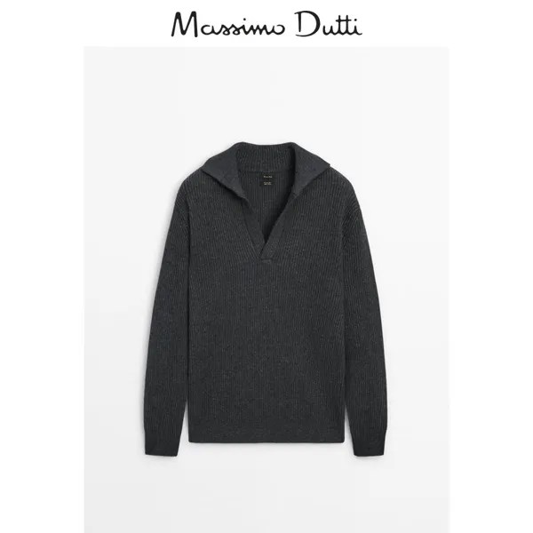 Свитер мужской Massimo Dutti 2024, темно-серый