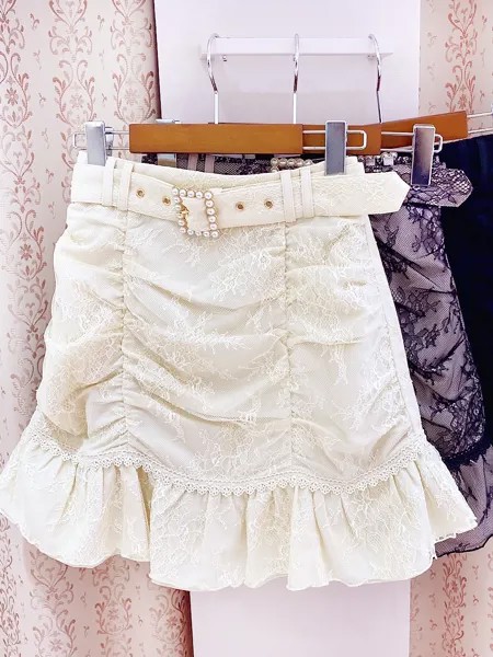 Японская Милая плиссированная юбка rolita, элегантная кружевная облегающая мини-юбка с оборками на бедрах, лето 2023, Милая юбка Lojita