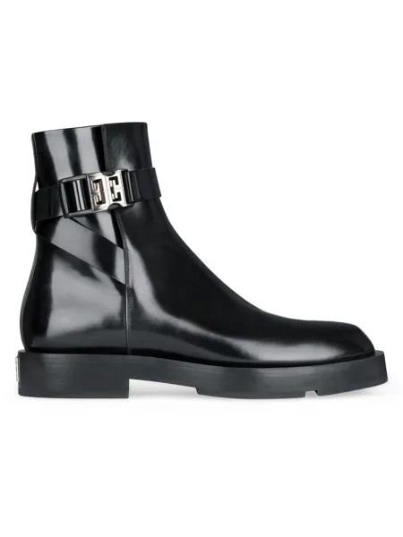 Квадратные ботинки из кожи с пряжкой 4G Givenchy, черный