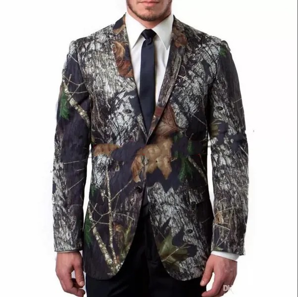 Новые камуфляжные смокинги, однобортные камуфляжные мужские костюмы для свадьбы и выпускного вечера, мужские (куртка + брюки)