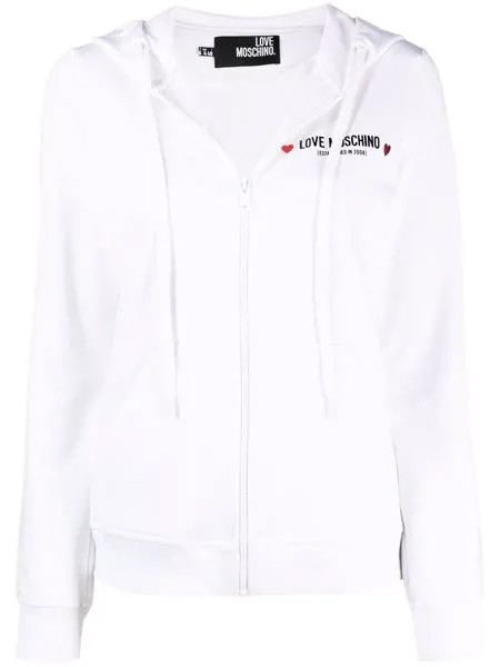 Love Moschino худи на молнии с логотипом