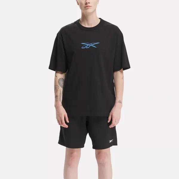 Классическая футболка с этикеткой на спине Reebok, черный