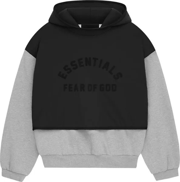 Свитер Fear of God Essentials Nylon Fleece Hooded 'Light Heather Grey/Jet Black', разноцветный