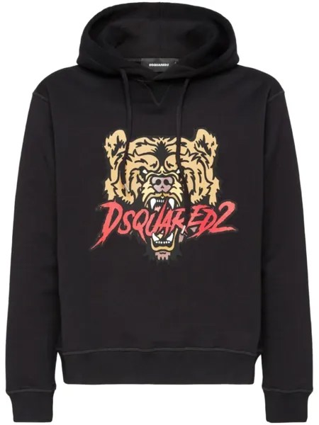 Dsquared2 хлопковая толстовка с логотипом, черный
