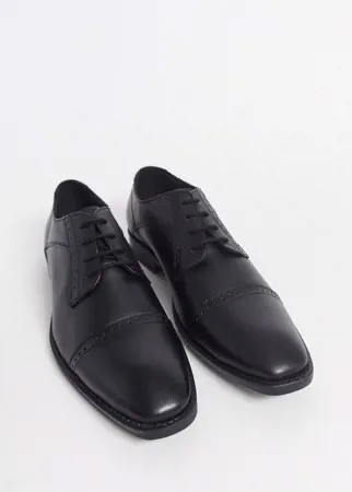Черные кожаные туфли со вставкой на носке Redfoot-Черный