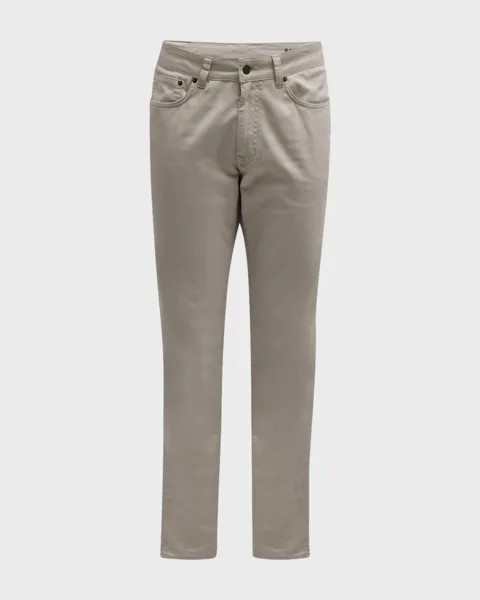 Мужские брюки из хлопково-шелкового твила с пятью карманами Boglioli