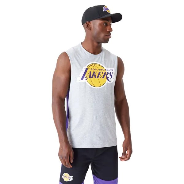 Футболка New Era Color Block Los Angeles Lakers sleeveless T-shirt, серый