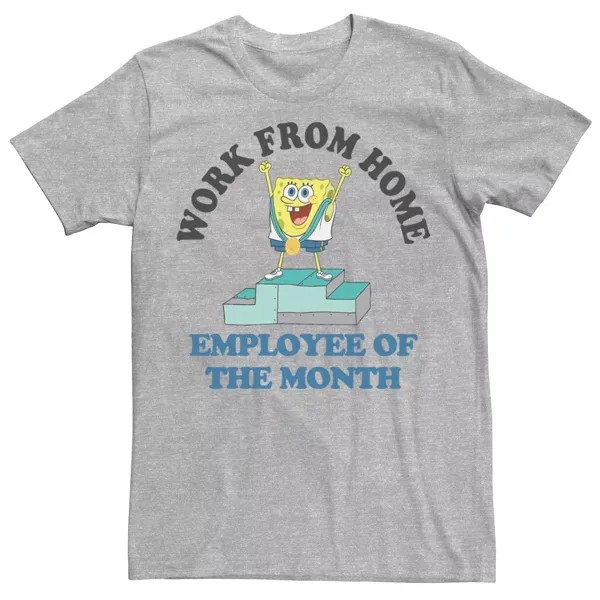 Мужская футболка «Работник месяца «Губка Боб Квадратные Штаны» для работы на дому» Licensed Character