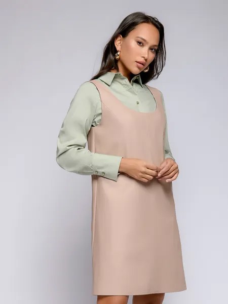 Сарафан женский 1001dress 0152201-02656 бежевый 48
