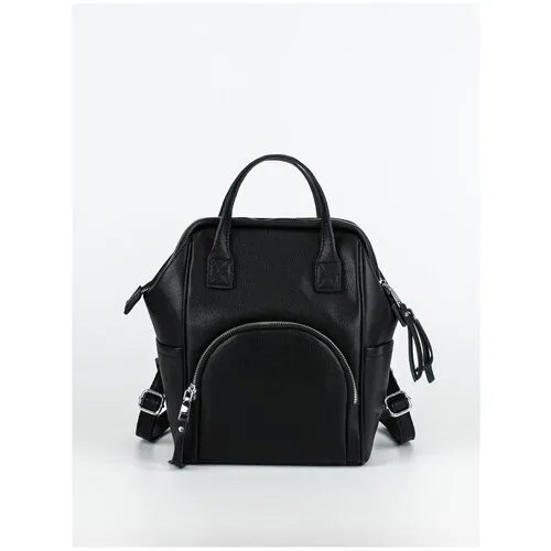 Рюкзак  торба NOVE 2078-208black, натуральная кожа, внутренний карман, черный