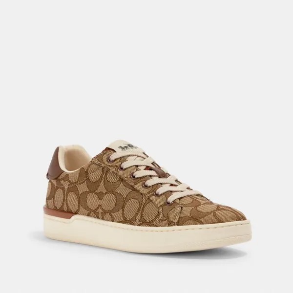 Кроссовки COACH Clip Low Top, цвет Khaki/Saddle