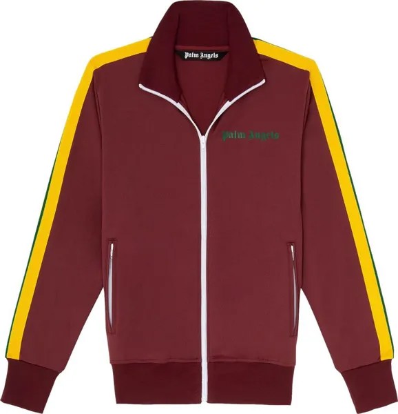 Куртка Palm Angels College Track Jacket 'Burgundy/Fluo Green', красный