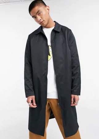 Черный oversized-тренч на молнии ASOS DESIGN-Черный цвет