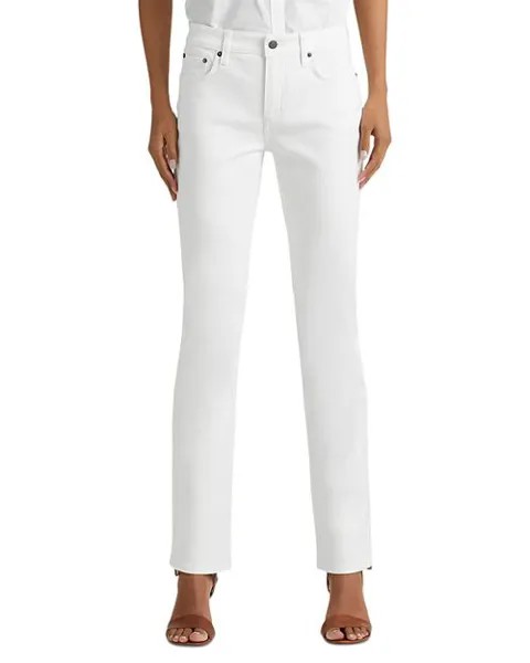 Белые прямые джинсы со средней посадкой Ralph Lauren, цвет White