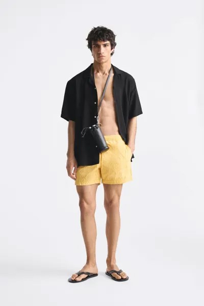 Плавательные шорты с геометрическим принтом ZARA, желтый