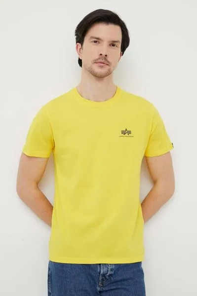 Хлопковая футболка Alpha Industries, желтый