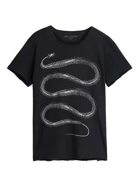 Футболка со змеиными костями John Varvatos, черный
