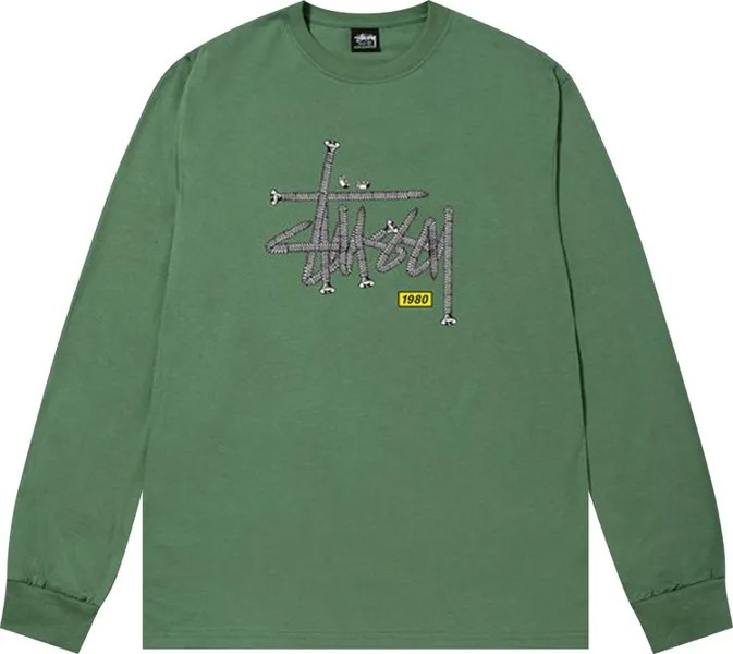Лонгслив Stussy Hardware Long-Sleeve Tee 'Sage', зеленый