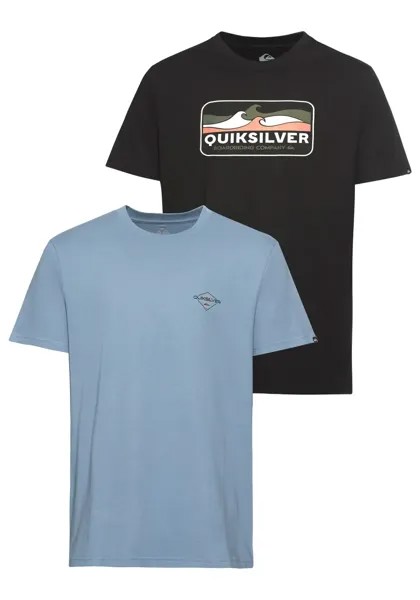 Футболка Quiksilver, цвет Blau + Schwarz