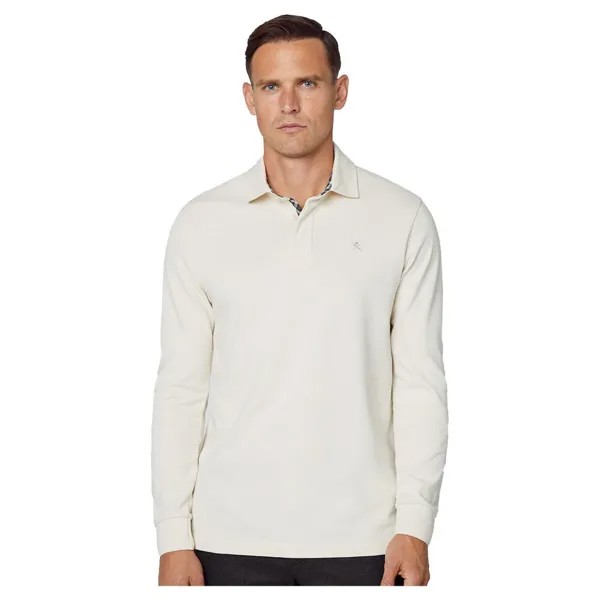 Поло с длинным рукавом Hackett Trim Rubgy, бежевый