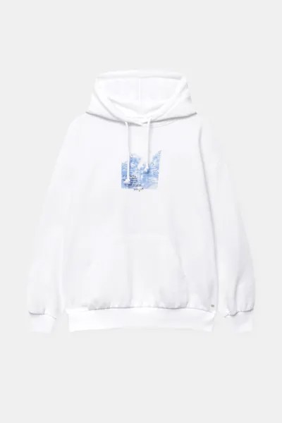 Худи женское Pull&Bear PUL571830923 белое L. Доставка из-за рубежа.