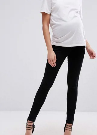 Черные джинсы скинни со вставкой для живота ASOS DESIGN Maternity Tall-Черный