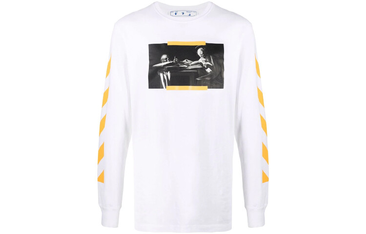 Футболка с длинным рукавом и принтом «Святой Иероним» Караваджо Off-White, белый