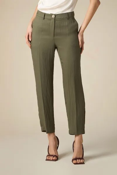 Брюки из лиоцелла с косыми карманами Oltre, хаки