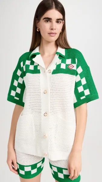 Рубашка Casablanca Faux Crochet, белый