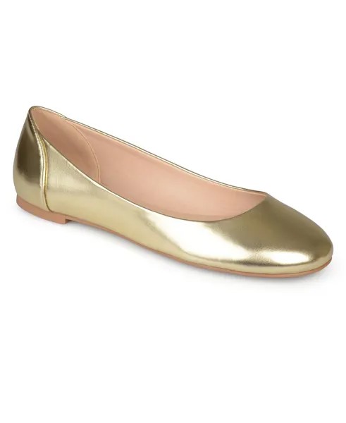 Женские комфортные туфли на плоской подошве Kavn Journee Collection, золотой