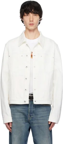 Белая джинсовая куртка на пуговицах Lanvin