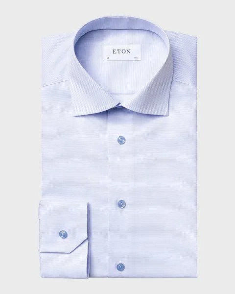 Мужская однотонная рубашка с текстурой современного кроя Eton, цвет Blue