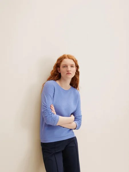 Свитшот женский Tom Tailor Denim 1021114 голубой XS